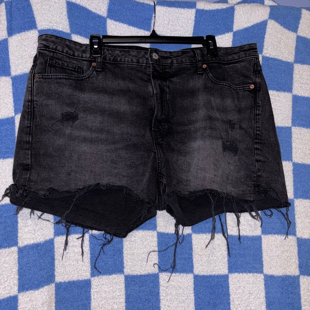 Black Distressed Women's Denim Shorts